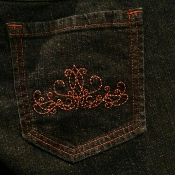 LEI Sophia Hipster Low Rise Women's Jeans Dark Wash Wide Leg Flare Size 22 NWOT - Picture 4 of 4